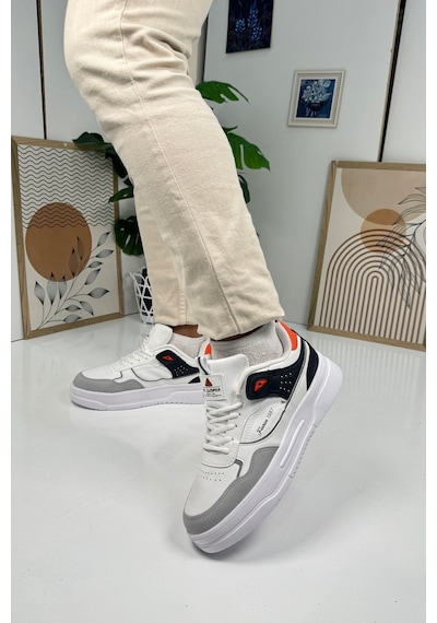 Günlük Erkek Sneaker Bağcıklı Kalın Desenli Tabanlı Oval Burunlu Bilek Destekli Spor Ayakkabı 2282 Buz Beyaz Oranj Laci Günlük Erkek Sneaker Bağcıklı Kalın Desenli Tabanlı Oval Burunlu Bilek Destekli Spor Ayakkabı 2282 Buz Beyaz Oranj Laci