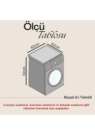 Su Geçirmez Fermuarlı Çamaşır Veya Kurutma Makinesi Örtüsü Mavi