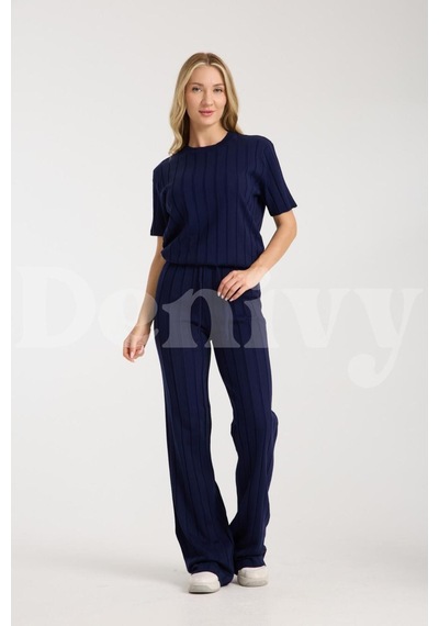 Çizgili Relax Fit İkili Takım Dnv-000019 Lacivert