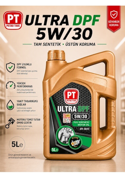 Petro Time 5W-30 Dpf Tam Sentetik Motor Yağı 5 L