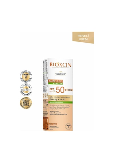 Bioxcin Sun Care Akneye Eğilimli Ciltler İçin Renkli Güneş Kremi SPF50+ 50 ML