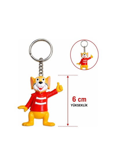 Sevimli Fare Figürlü Anahtarlık 6 Cm Kırmızı