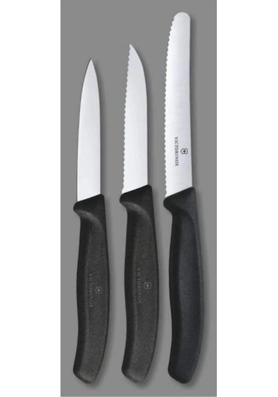 Victorinox Swiss Classic 3lü Soyma Bıçak Seti Siyah siyah