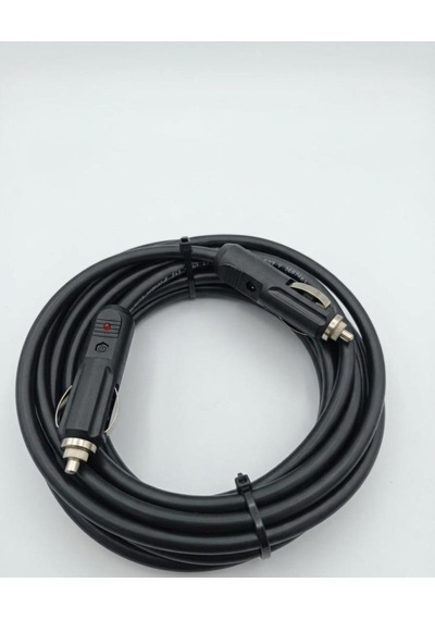 Araç Çakmaklık Uzatma Kablosu Erkek+erkek 12-24 Volt 16 Amper 2 X1 Mm Ttr Bakır 10 Mt-siyah
