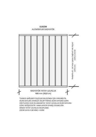 Alüminyum Panel Radyatör Klasik Model 1400 Mm X 480 Mm Ral 9010 Kırık Beyaz