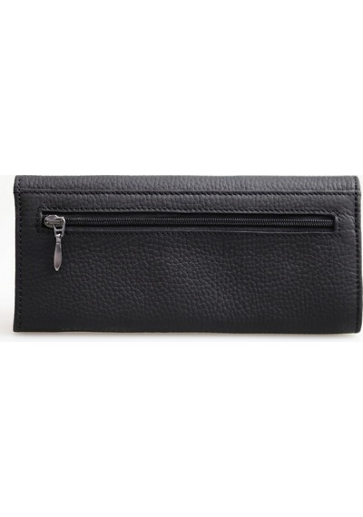 Guard Leather Guard Mat Siyah Deri Kadın Cüzdanı Çok Renkli