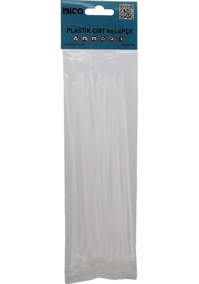 25pcs Beyaz 3.6x200mm Plastik Cırt Kelepçe 5570 Diğer