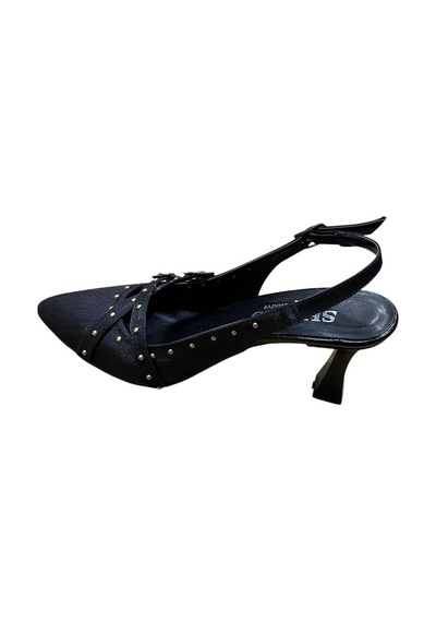 Yaren Moda Kadın Kadeh Topuklu İşlemeli Arkası Açık Stiletto Siyah - 870536469 Siyah