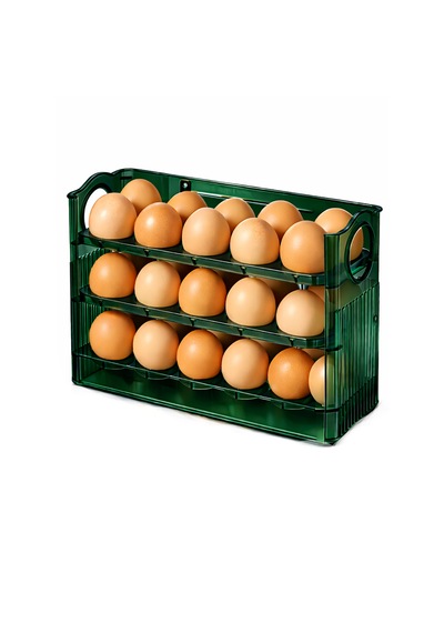 Microcase Sert Abs Plastik Dolapiçi Yumurta Organizer Ve Standı Kapaklı Tasarım Al5453 Yeşil