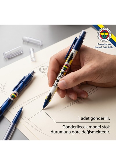 Bakgelal Fenerbahçe Lisanslı 0.7 Mm Versatil Kalem Taraftar Desenli Uçlu Kalem Okul Kırtasiye 1 Adet - 9017538570883 Lacivert - Sarı