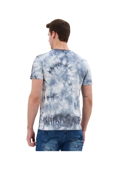 Cipo & Baxx Batik Desenli Bisiklet Yaka Regular Fit Kısa Kollu Erkek T-shirt Ct864 Mavi