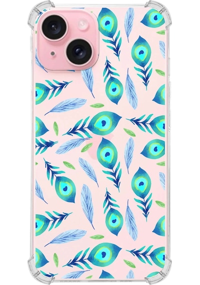 Printify Apple Uyumlu iPhone 15 Plus Devil Eye 3 Baskılı Şeffaf Köşe Korumalı Antişok Kılıf 0166c