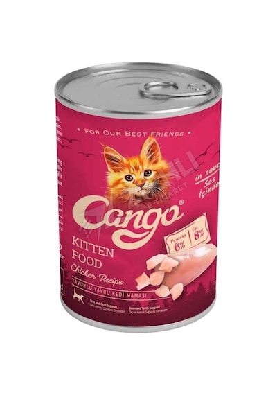 3 Adet Cango Yaş Kedi Mama Yavru Tavuklu 415 Gr