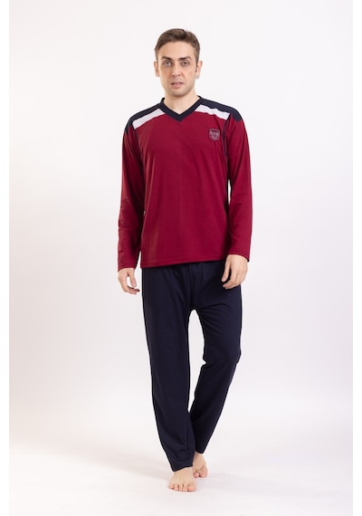 Pemilo Erkek 980 Uzun Kol Süprem Pijama Takımı Bordo Bordo