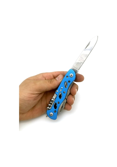 Valkyrie Çok Amaçlı İsveç Outdoor Kamp Çakısı 111mm Büyük Boy - Paslanmaz Çelik Mavi Mavi