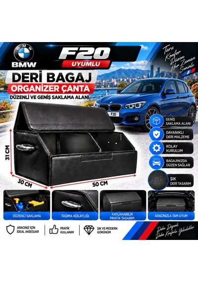 Bmw F20 Uyumlu Oto Bagaj Organizeri Deri Bagaj Kutu Çanta 1