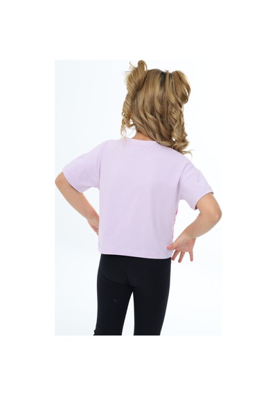 Toontoy Kids Toontoy Kız Çocuk Happy All Day Baskılı Tişört Açık Lila