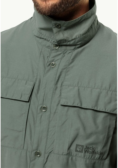 Jack Wolfskin Barries L/s Erkek Gömlek-1404101 Yeşil