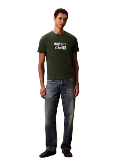 Calvin Klein Lv04rd820 Ss 30s Eu Calvin Klein Bold Grap Erkek Tişört Yeşil