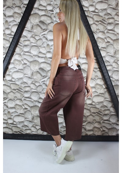 St.poll Unisex Baggy Şortolon Kahverengi