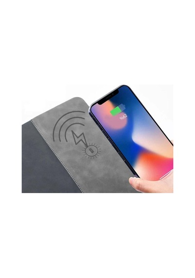 Wireless Şarj Mouse Pad, Gri