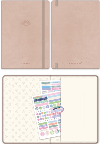 A5 Bullet Journal Noktalı Defter 140 Gr. 80 Yaprak Cappuccino Sütlü Kahve