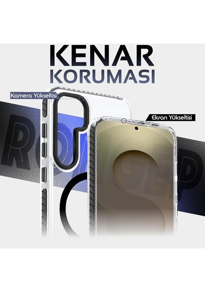 Wavy-bumper Samsung Galaxy S25 Ultra İçin Kılıf Manyetik Magsafe İle Uyumlu S25 Ultra Koruyucu Sararma Karşıtı Güçlü Manyetikli Tpu+pc Bumper Hybrid Tasarımlı Samsung S25 Ultra Kılıfı