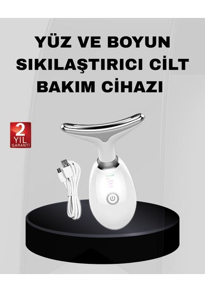 Kablosuz Şarjlı Yüz Sıkılaştırıcı Cihaz Ems Mikro Akım Anti-aging Masaj Aleti Sarı