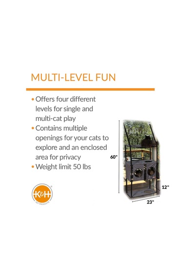 Pet Products Ez Mount Penthouse Townhouse Kedi Mobilyası, Pencere İçin 4 Raflı