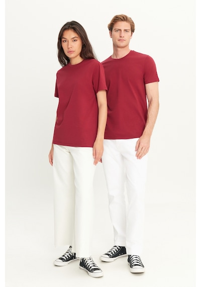 AC&Co / Altınyıldız Classics 4A4800000001BRDXS Slim Fit Bisiklet Yaka Kısa Kol Pamuklu Erkek Tişört Bordo