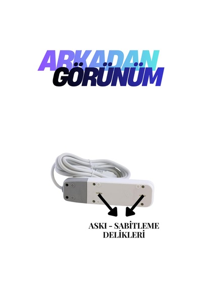 Klc 3'lü Grup Priz 7 Metre Anahtarlı Topraklı Çocuk Korumalı Uzatma Kablosu Seyyar Kablo 3lü Priz Beyaz 6 - 8 M