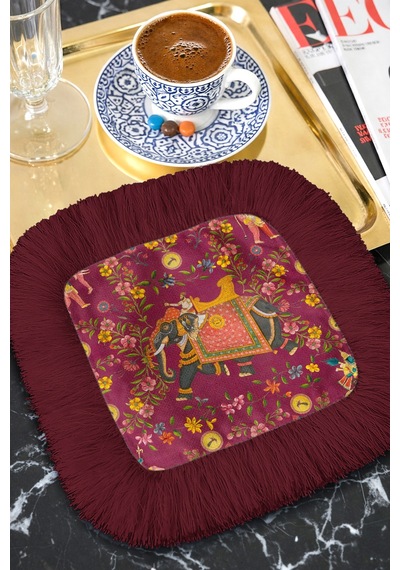 Hint Saray Motifli Saçaklı Sunum Peçetesi - Uzak Doğu Bohem Bordo Altın Renkli Bardak Altlığı Mendil Soluk Ayışığı Bal Hint Saray Motifli Saçaklı Sunum Peçetesi - Uzak Doğu Bohem Bordo Altın Renkli Bardak Altlığı Mendil Soluk Ayışığı Bal