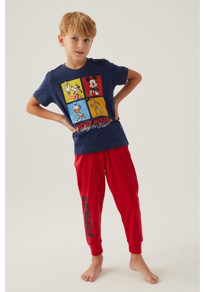 Mickey Mouse Friends Koyu İndigo Erkek Çocuk Pijama Takımı 5274-42782 Koyu İndigo