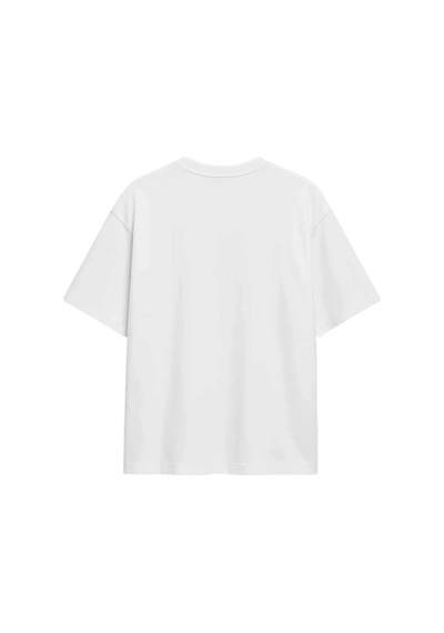Zaee Stich Baskılı Oversize Tişört Beyaz