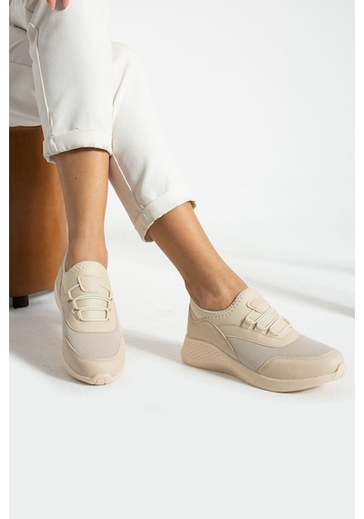 Bej Anatomik Esnek Taban Slip-on Spor Ayakkabı Günlük Sneaker Bej