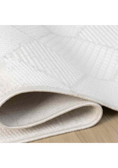 Beyaz Gri Bej Altıgen Geometrik Modern Halı - Ng15501gs
