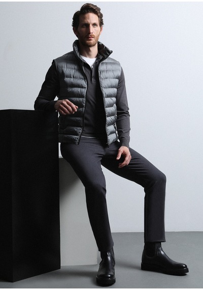 Ramsey Gri Düz Dokuma Slim Fit Casual Pamuk Karışımlı Pantolon Ramsey Gri Düz Dokuma Slim Fit Casual Pamuk Karışımlı Pantolon