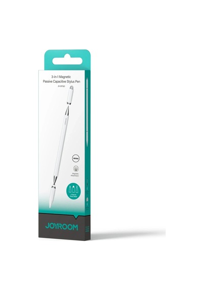 Joyroom 3'ü 1 Arada Manyetik Pasif Kapasitif Stylus Kalem - Beyaz