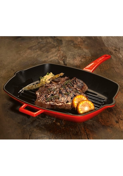 Lava Döküm Izgara Tava Metal Saplı Mavi Ölçü 26 x 32 CM
