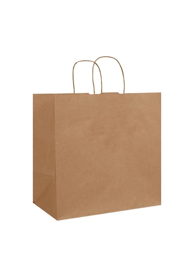 Packanya 33 x 20 x 33 - 200 Adet Burgu Saplı Kraft Çanta