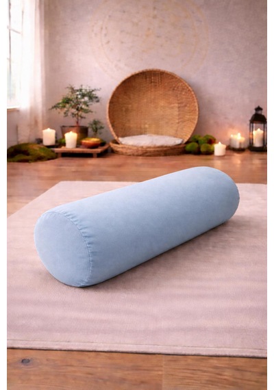 Yuvarlak Zafu Meditasyon Minderi & Bolster Minderi İkili Yoga Meditasyon Minder Seti Mavi