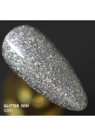 Momo Professional Glitter Kalıcı Oje G001 Yoğun Gümüş Simli 14 Ml