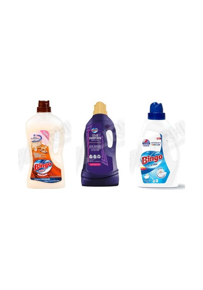 Bingo Ahşap Tem. 1 L + Giysi Şampuanı 3 L + Beyazlar İçin Sıvı Det. 2600 Ml 3'lü Set Diğer