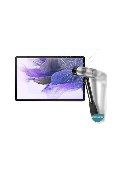 Microsonic Samsung Uyumlu Galaxy Tab S7 FE LTE T737 Tempered Glass Cam Ekran Koruyucu