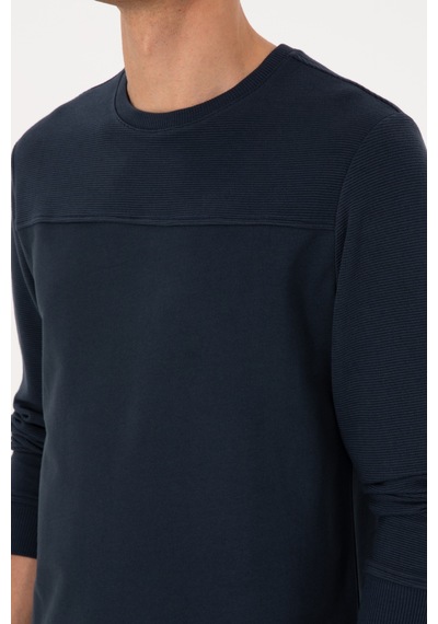 U.S. Polo Assn. Erkek Bisiklet Yaka Regular Fit Açık Lacivert İnce Sweatshirt 50315455-VR059