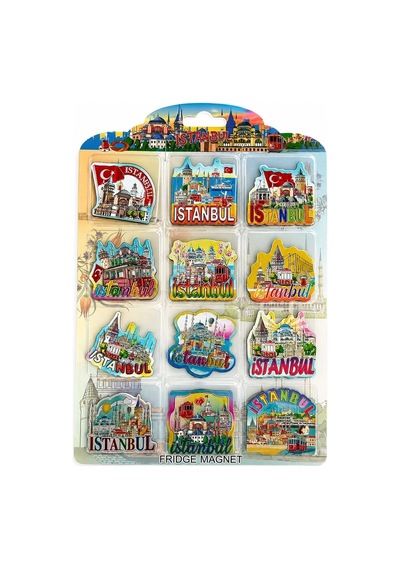 İstanbul Temalı Silikon Buzdolapı Süsü Magnet 12'li Set Alk5814