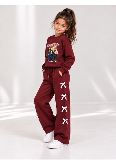 Kokoş Bebe Manifest Fiyonk Detaylı Kız Çocuk Takım - 5/10 Yaş - 31917 Kırmızı