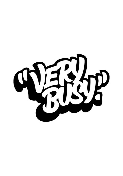 Very Busy Araba Sticker 17x17 Cm Siyah