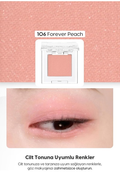 Lexroo Yumuşak Dokulu, Dökülme Yapmayan Mat Tekli Göz Farı Modern Shadow Matte 106 Forever Peach