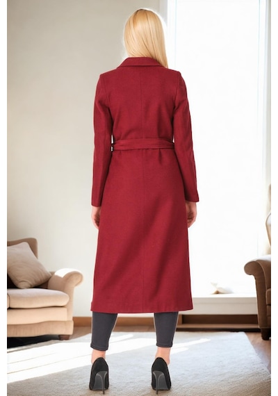 Z6681 Dewberry Bayan Palto-bordo-1 Bordo-1